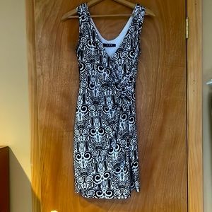 JFW Black & White Print Wrap Dress